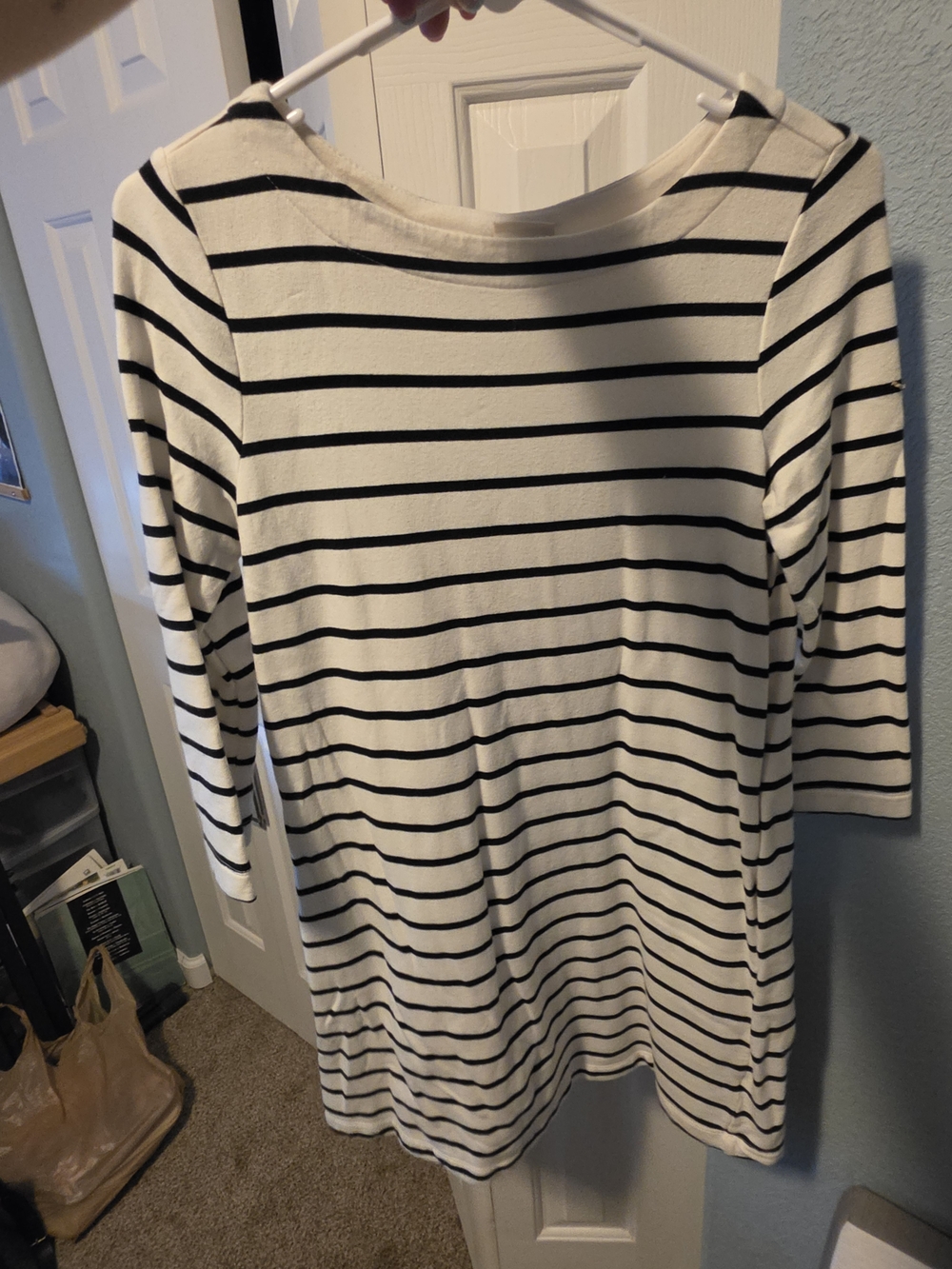 Striped Women's Dress In White and Black